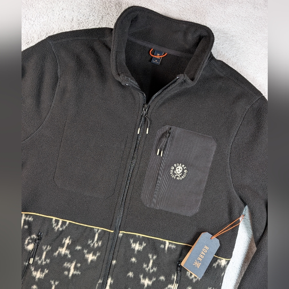 Roark Jacket Mens Medium Black Landfall Fleece Ikigai Skull Full Zip Expedition